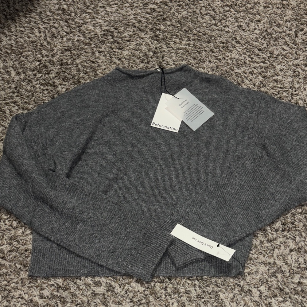Reformation mock neck cropped sweater